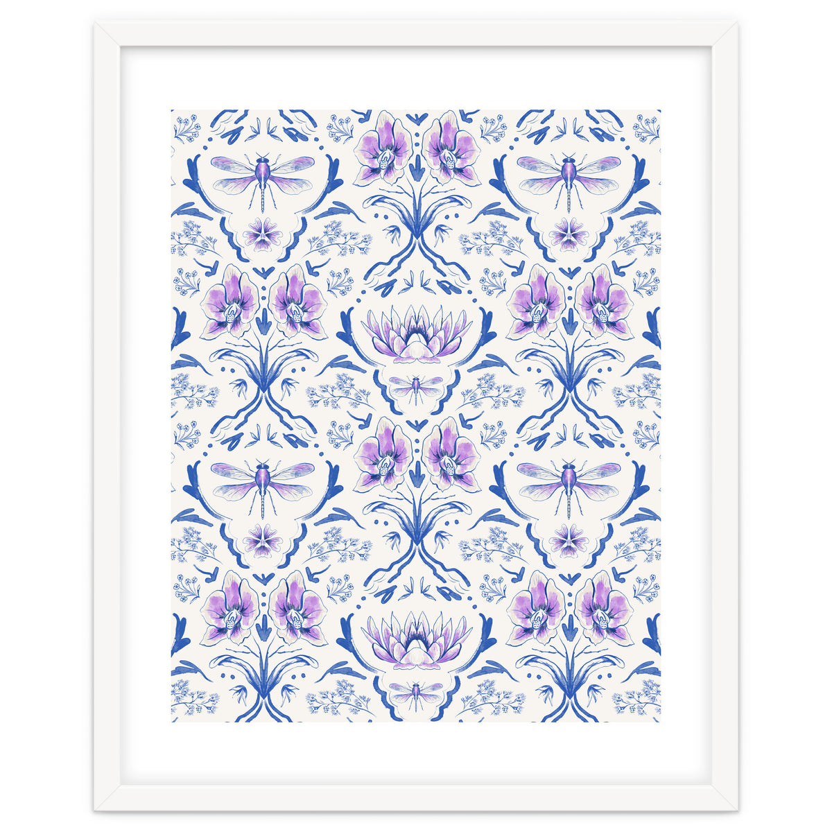 Bohemian Garden Blue Pattern