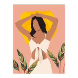 Fold Up The Sun & Take It Wherever You Go, Bohemian Woman Self Love Self Care Pastel , Plant Lady Tropical Boho Contemporary (Print Only) thumbnail