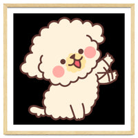 Cute Dog Happily Waving His Paw