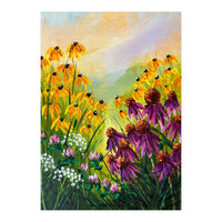 Impasto Wildflower Meadow Painting  (Print Only)