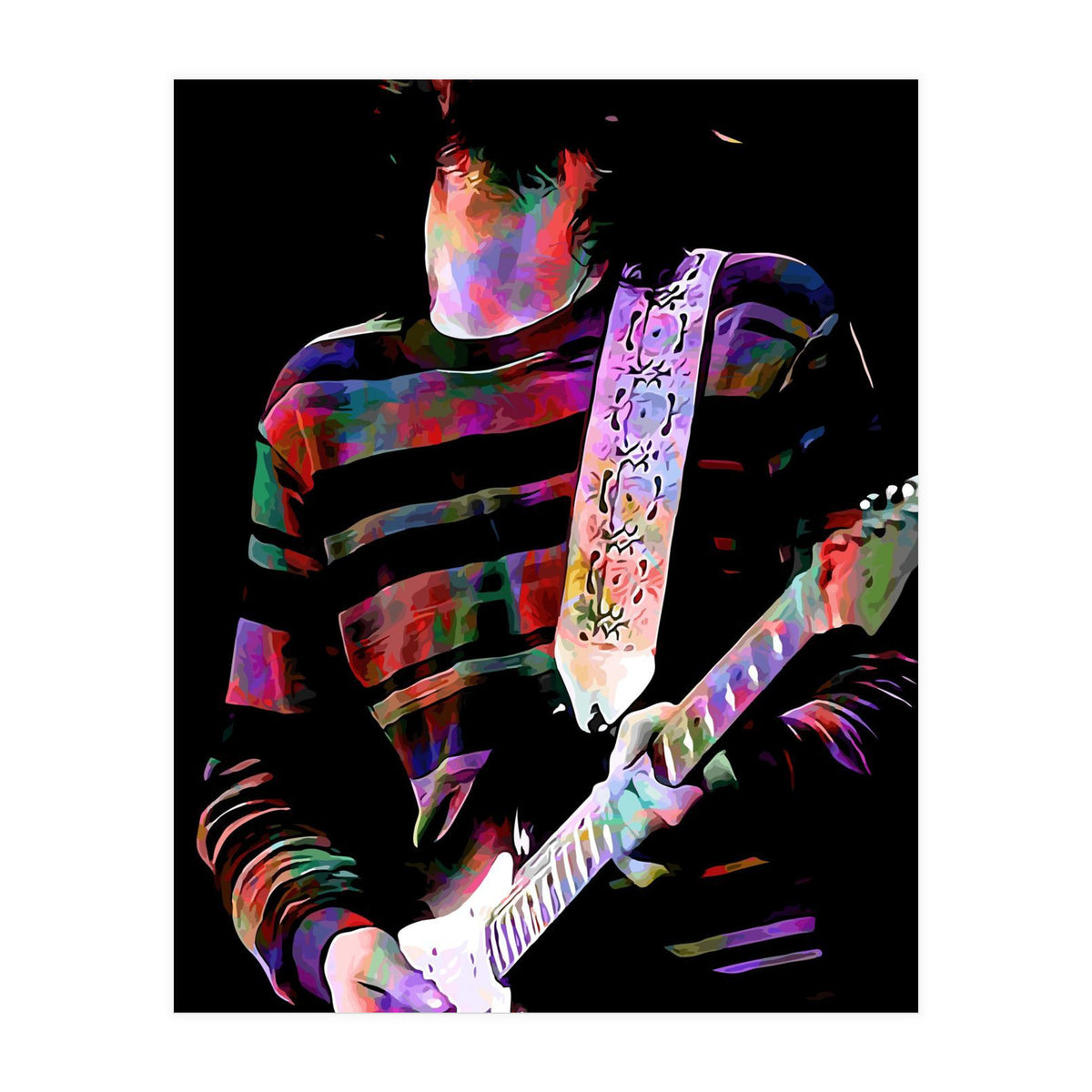 Eric Clapton American Rock and Blues Guitarist in Colorful (Print Only)
