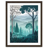 Vibrant Silhouettes in the Misty Teal Highlands thumbnail