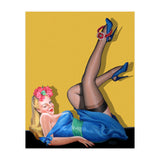 Sexy Pinup Winking Girl In Showing Her New High Heels (Print Only) thumbnail