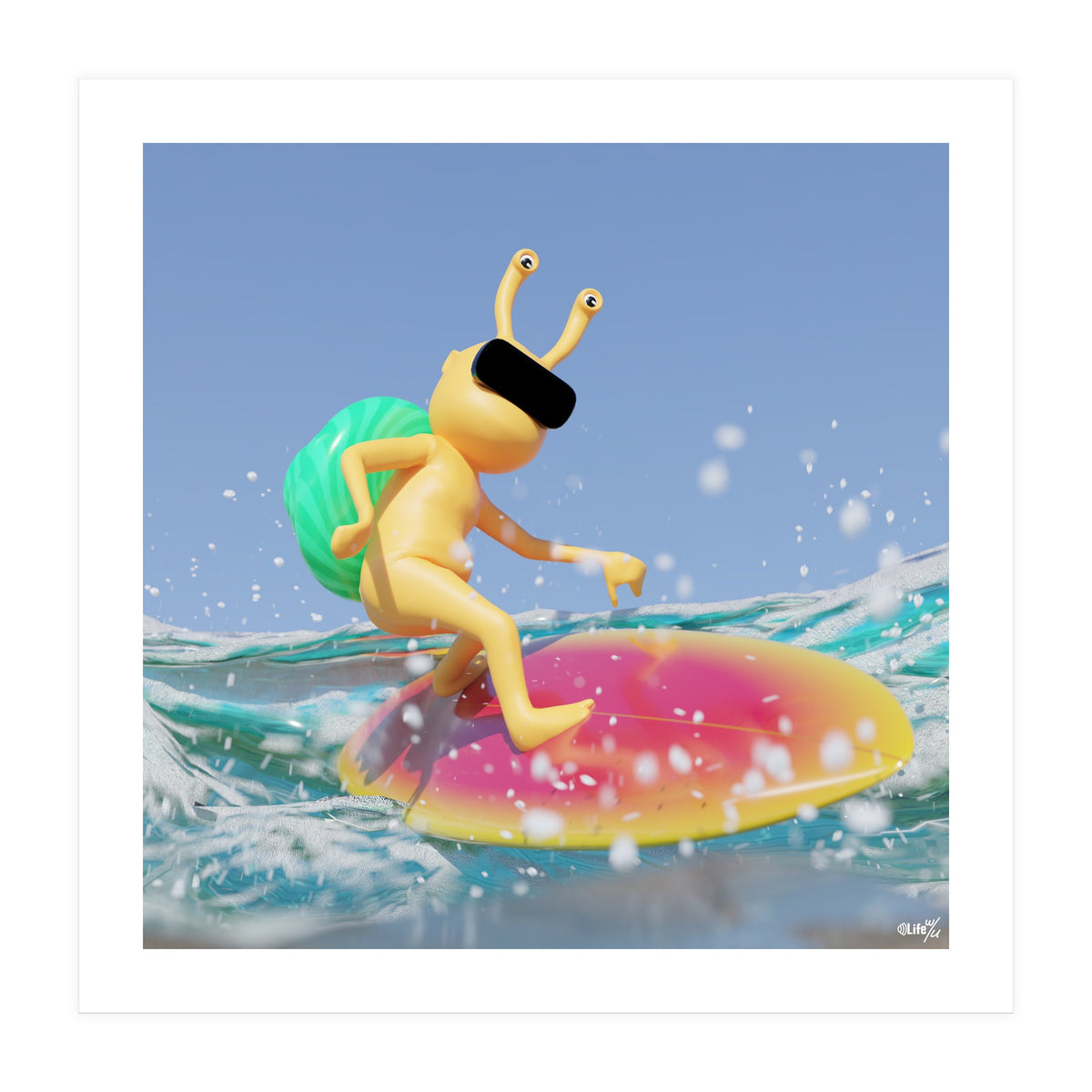 Surfing - angle #2 (Lwuba 043 Salt Proof Surfing 02) (Print Only)