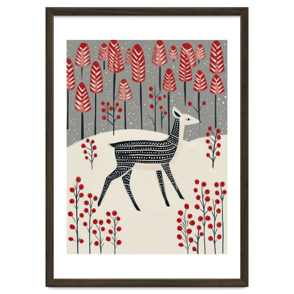 Fawn in a Winter Landscape