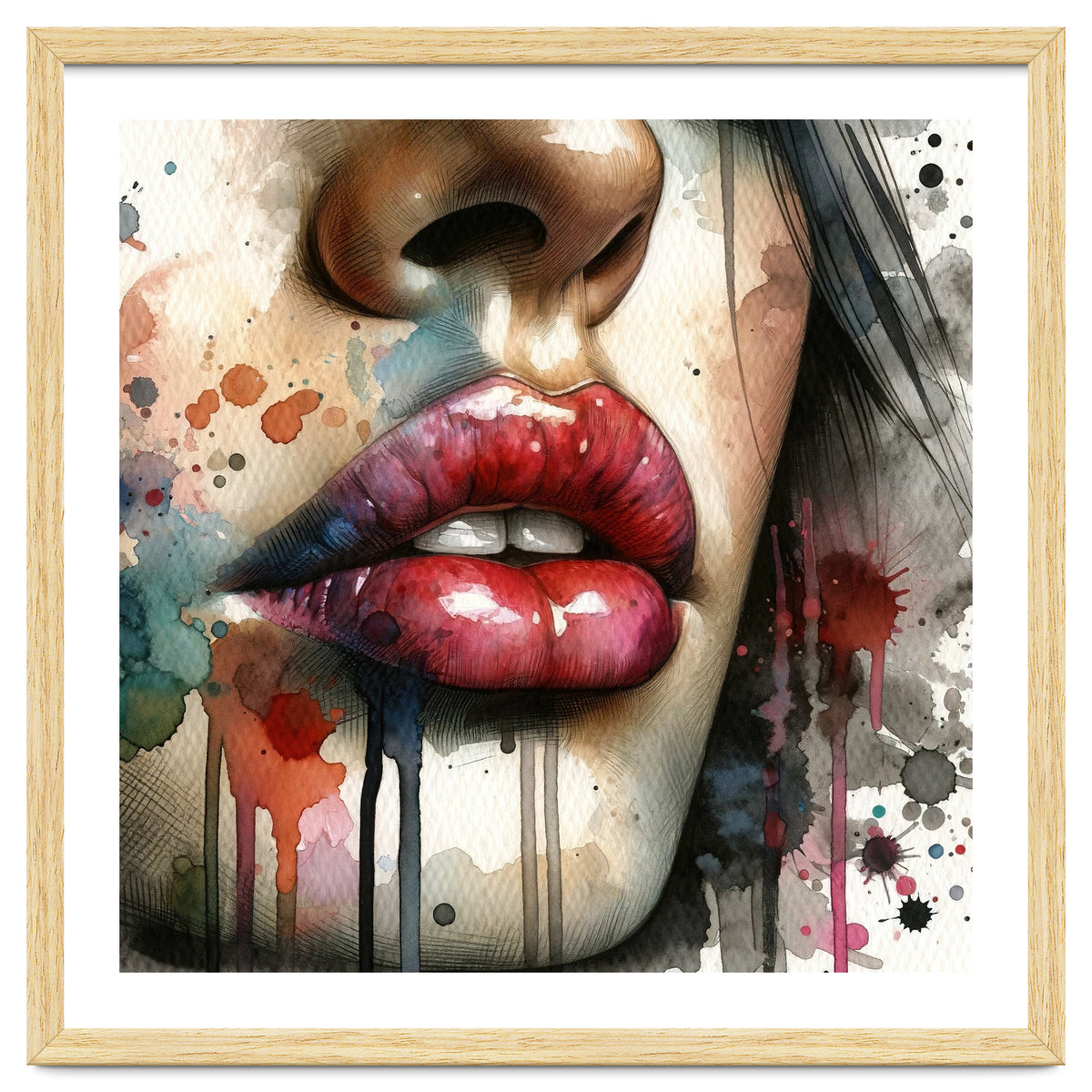 Watercolor Women Lips #1