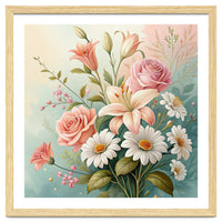 Elegant Pastel Floral Bouquet Illustration