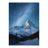 Majestic Snow-Capped Mountain Peak Under a Brilliant Starry Night Sky (Print Only) thumbnail