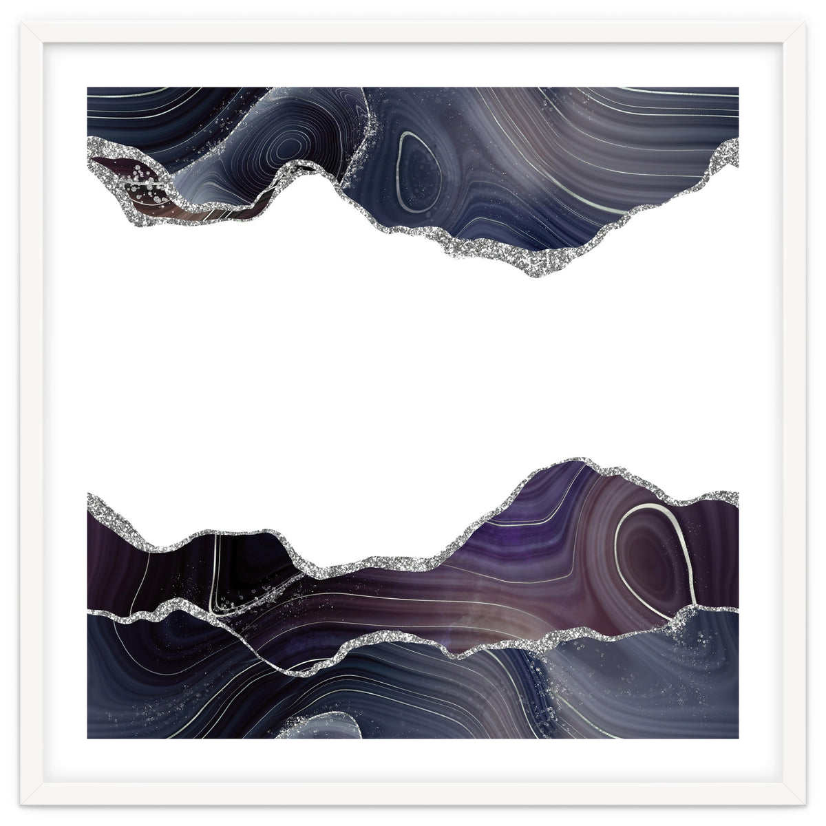 Black & Silver Glitter Agate Texture 08