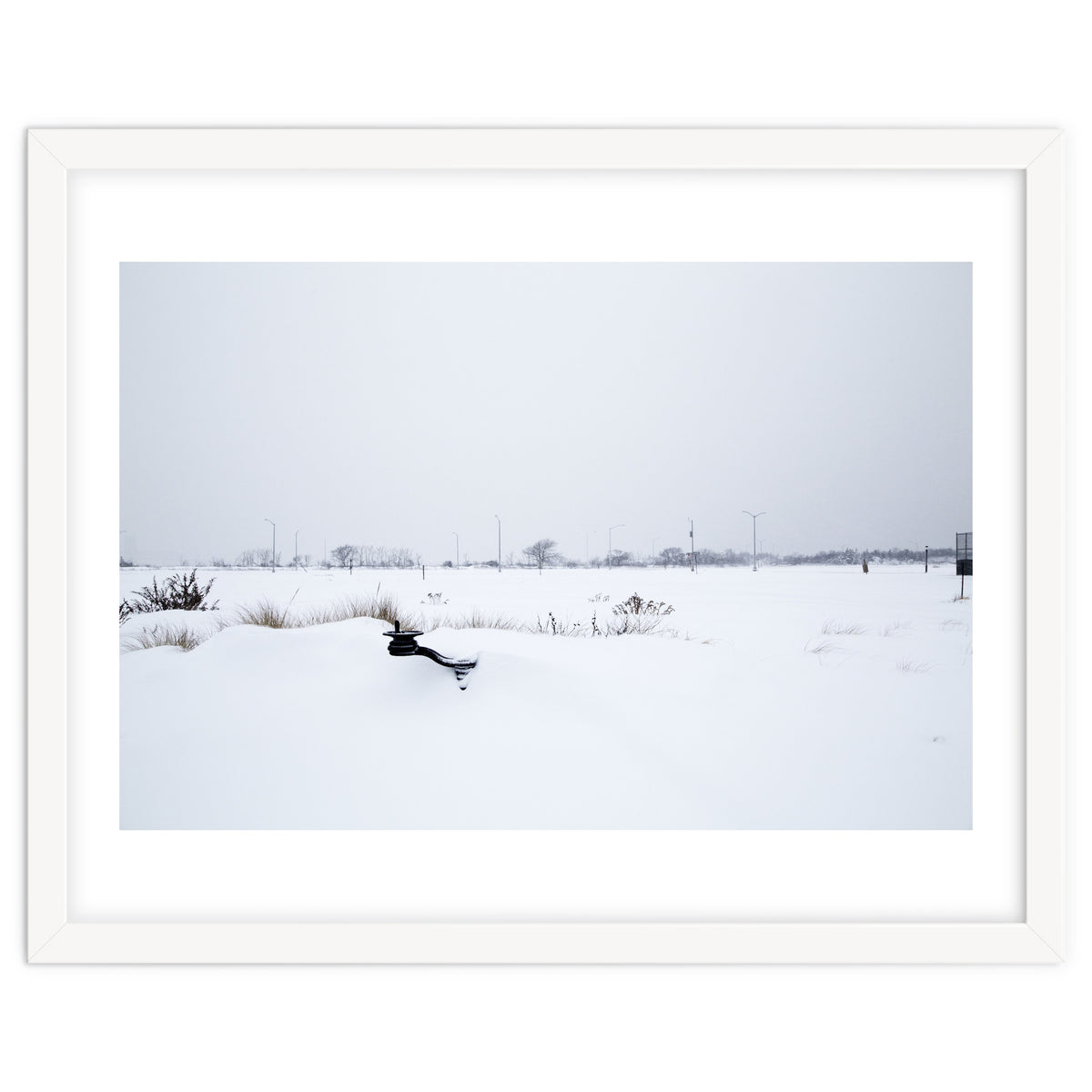 Drinking fountain covered with snow