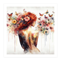 Butterfly Profile In Bloom (Print Only)