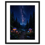 Enchanted Midnight Forest: Glowing Mushrooms and Milky Way thumbnail