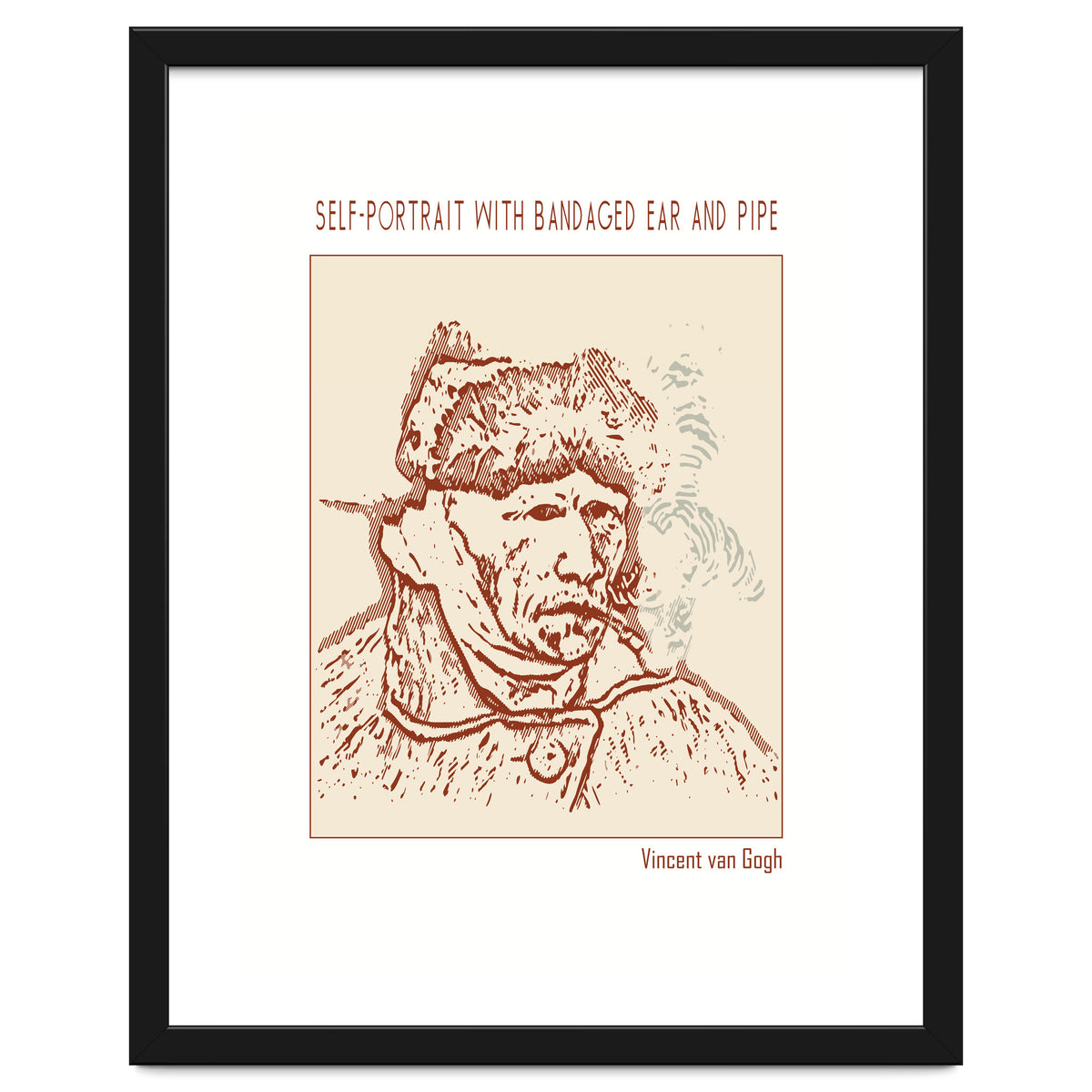 Self Portrait With Bandaged Ear And Pipe – Vincent Van Gogh