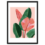 Blush Tropical, Banana Leaves Watercolor Botanical Jungle Painting, Forest Plants Leaves Pink Chic Bohemian thumbnail