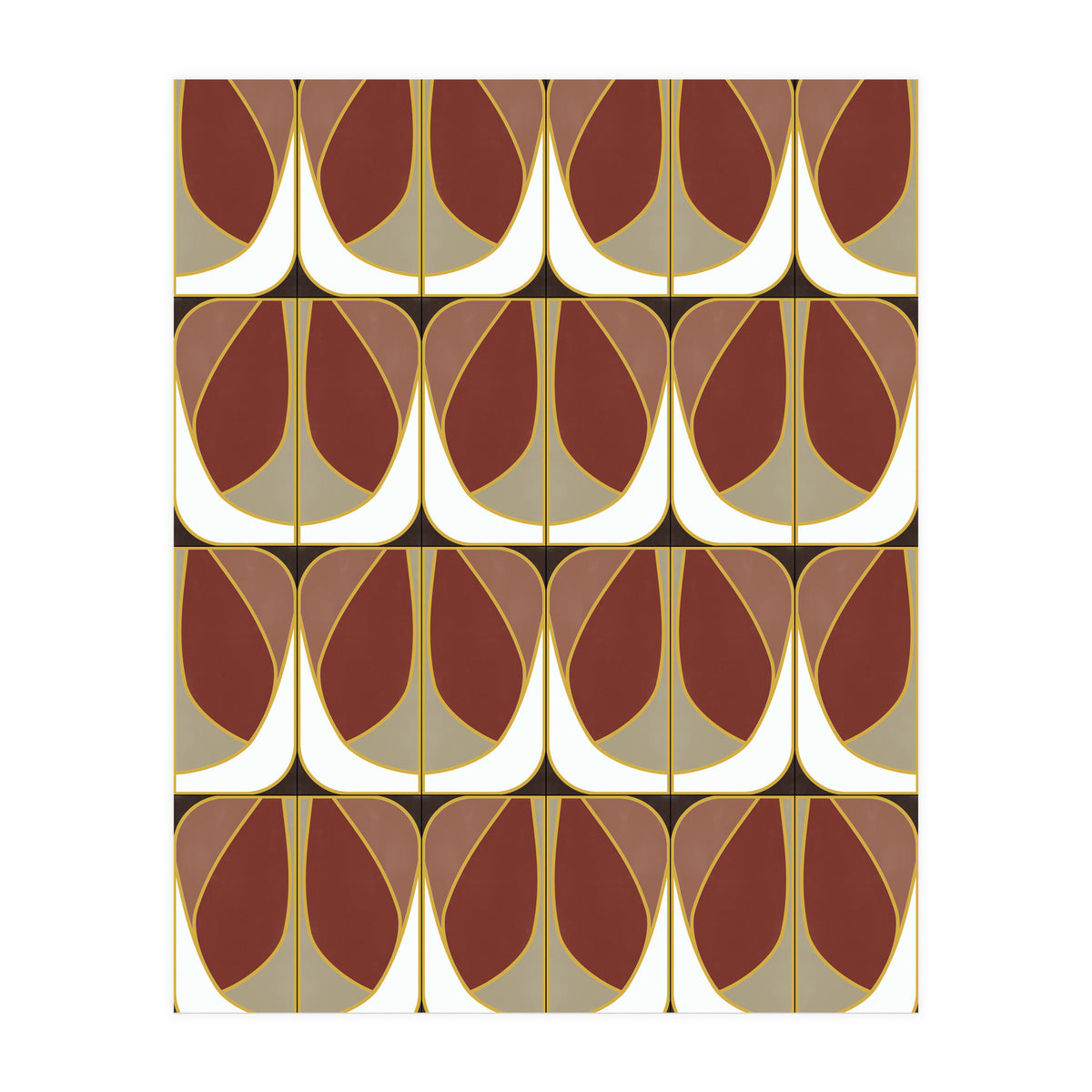 Umber Deco Tiles (Print Only)