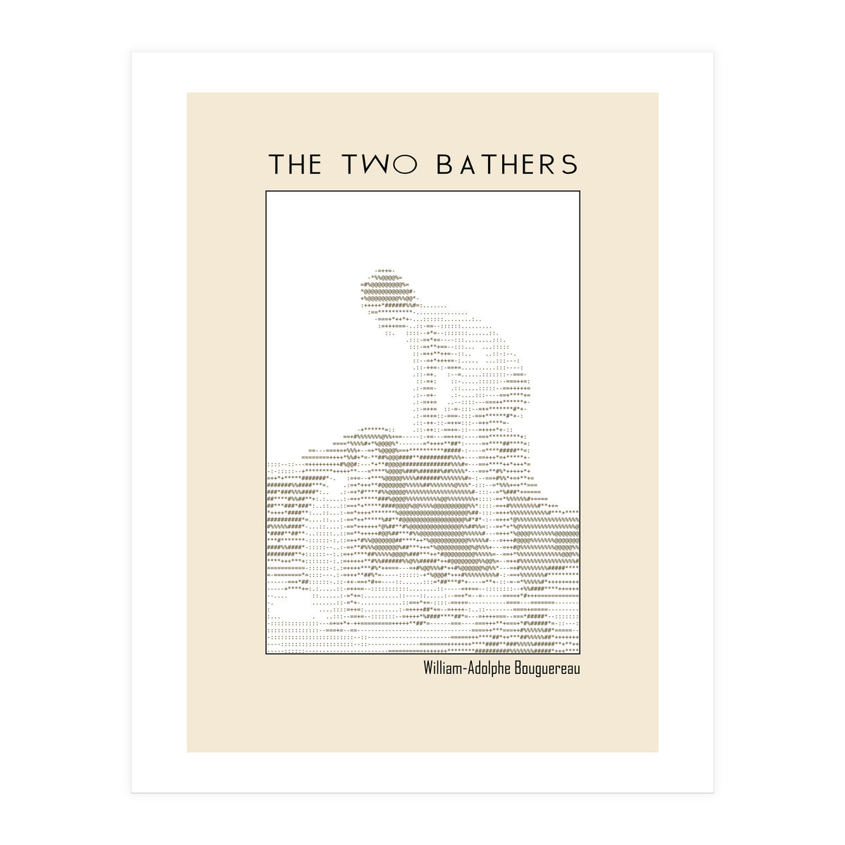 The two bathers (1884) – William-Adolphe Bouguereau (ascii art)  (Print Only)