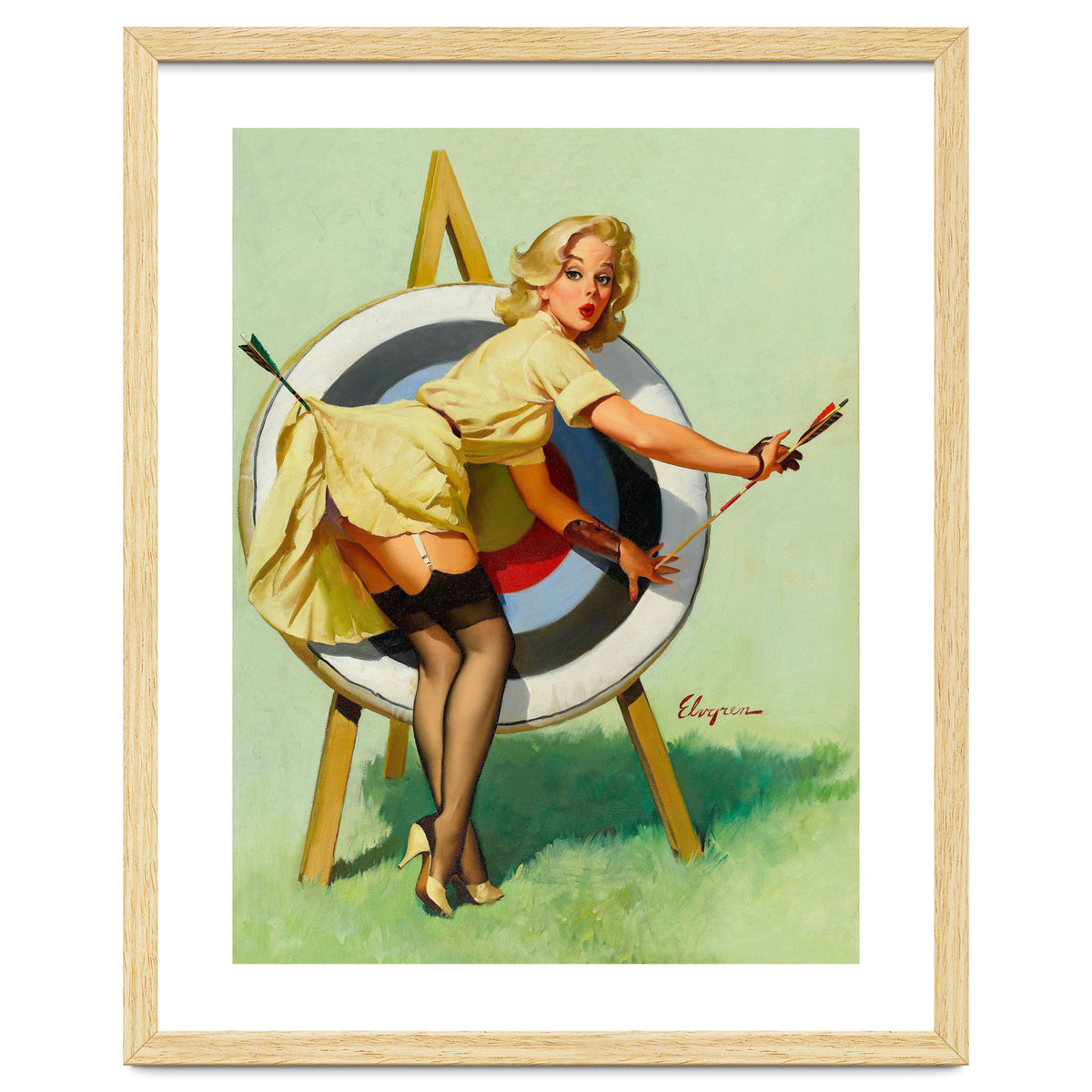 Pinup Sexy Girl On A Target