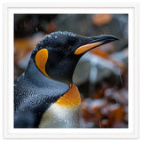 King Penguin In Rain With Water Drops thumbnail