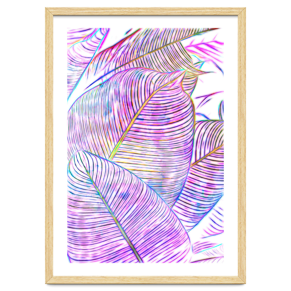 Pink Banana Leaves | Tropical Botanical Jungle | Ultraviolet Purple Nature Plants | Eclectic Forest