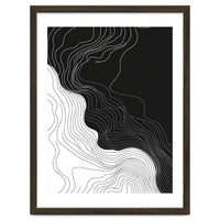 Abstract Black And White Wavy Lines Flowing