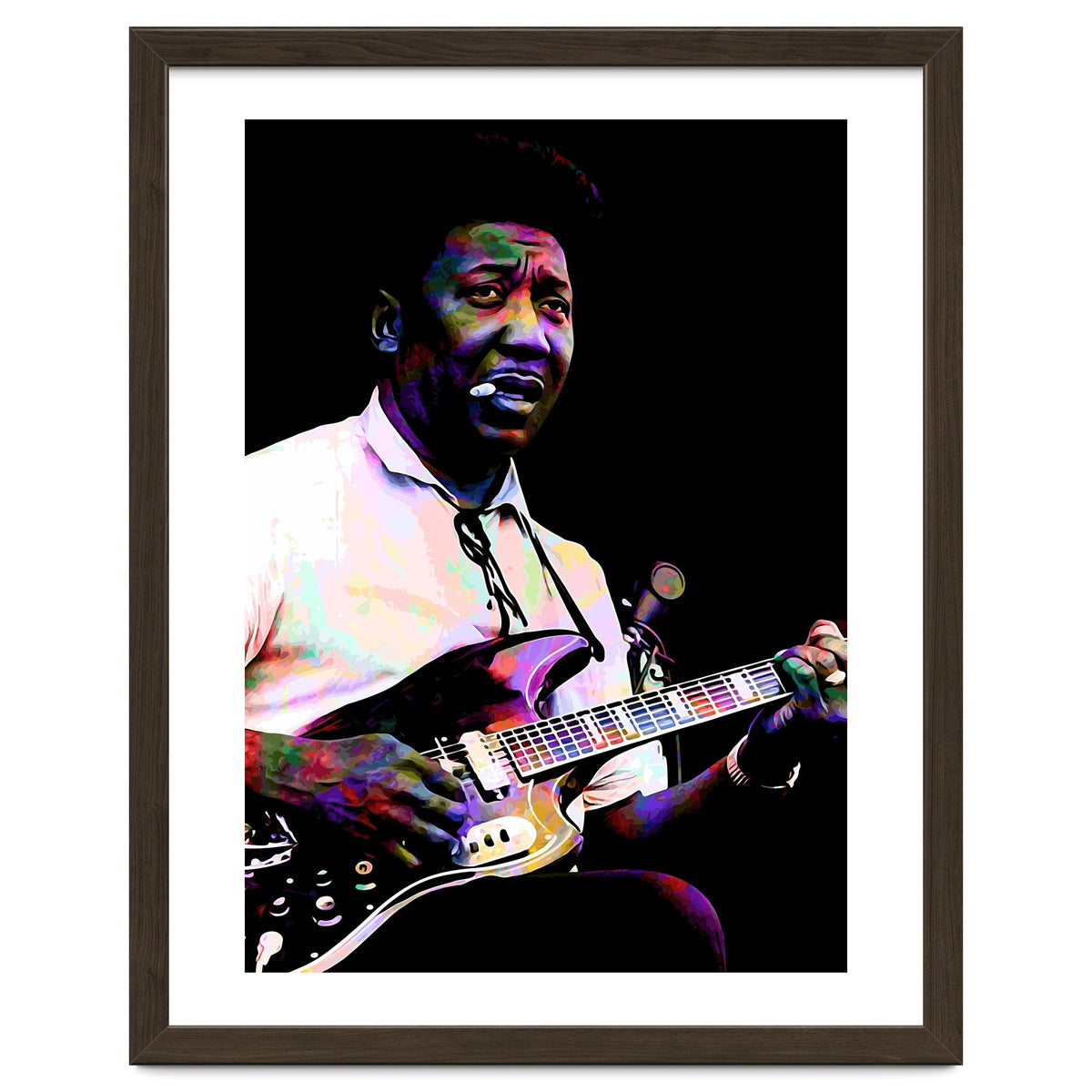 Muddy Waters American Blues Singer Legend Colorful Art