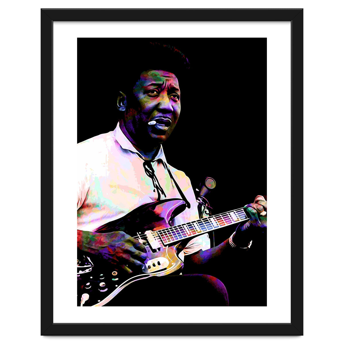 Muddy Waters American Blues Singer Legend Colorful Art
