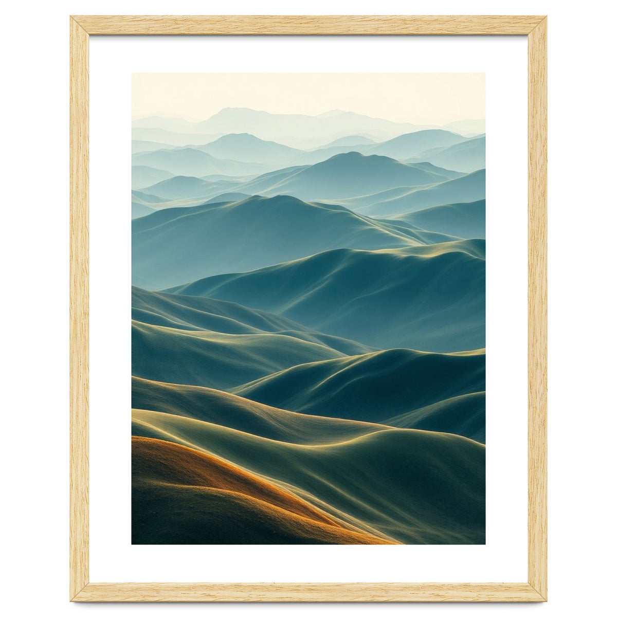 Minimalist Misty Mountain Landscape Wall Art