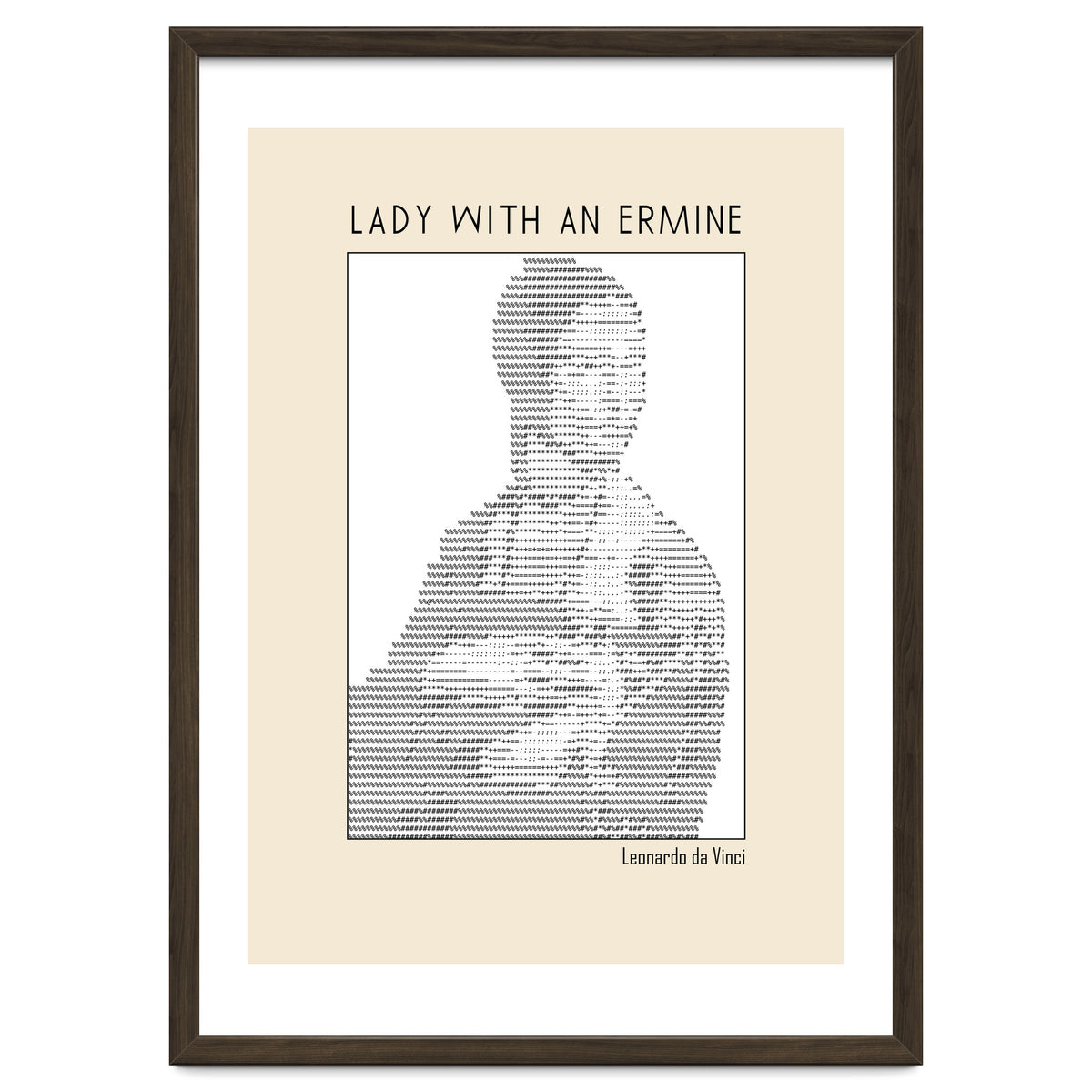 Lady With An Ermine – Leonardo Da Vinci Ascii Art