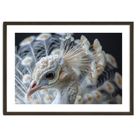 Close Up Albino Peacock Bird Portrait