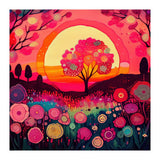 Folk Sunset Blossoming Tree (Print Only) thumbnail