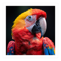 Scarlet Macaw Parrot Headshot Vibrant Colors (Print Only)