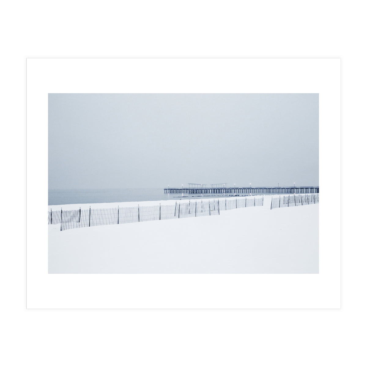 Pier in the winter seascape (Print Only)