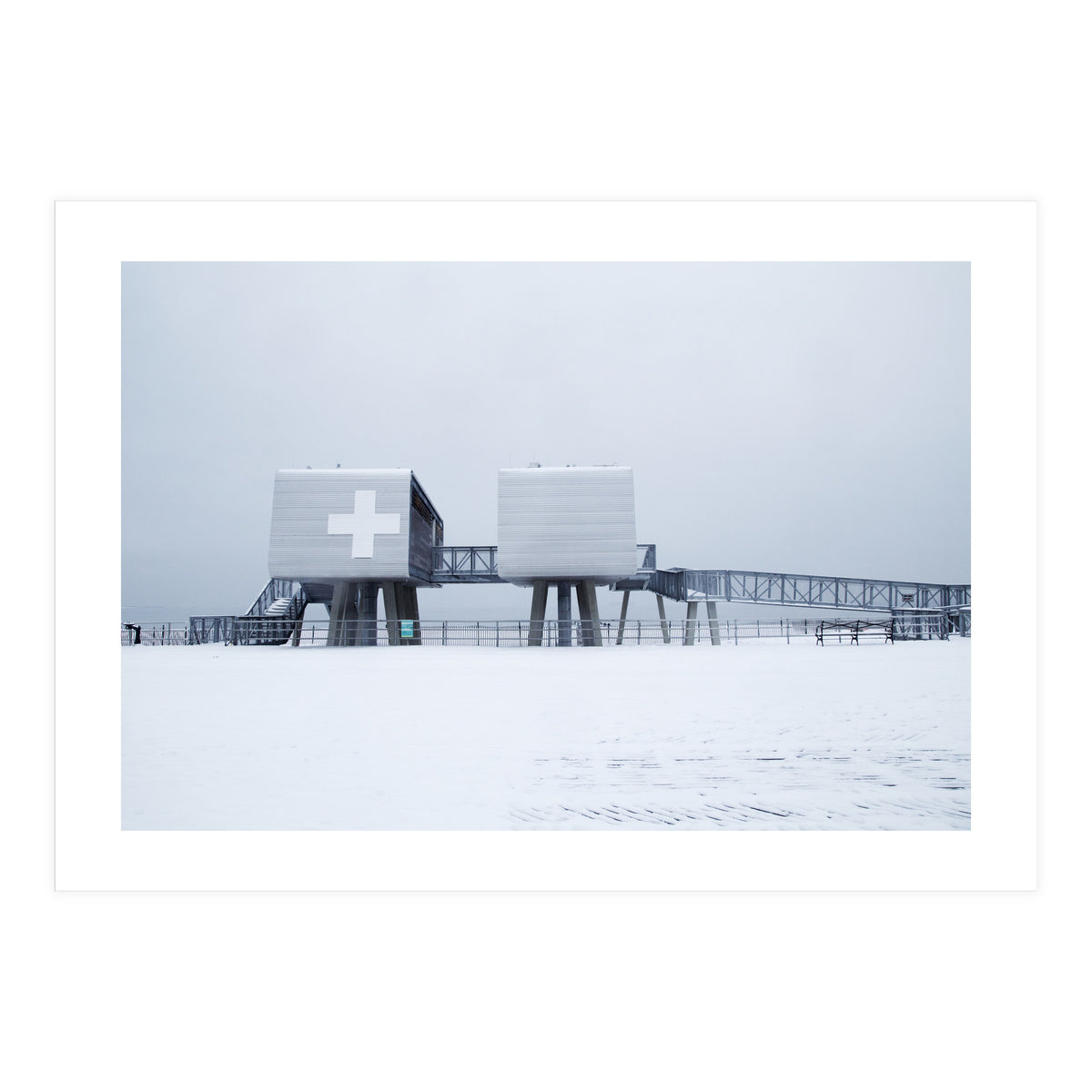 First aid house in the winter seascape (Print Only)