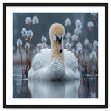 Swan Floating Serene On Calm Water thumbnail