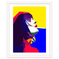 Girl Smoking Pop Art WPAP Style Illustration