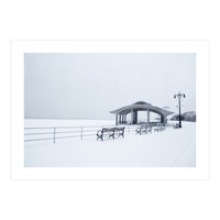 Benches in the Winter seascape  (Print Only)