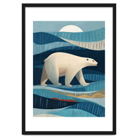 Polar Bear In The Blue Arctic