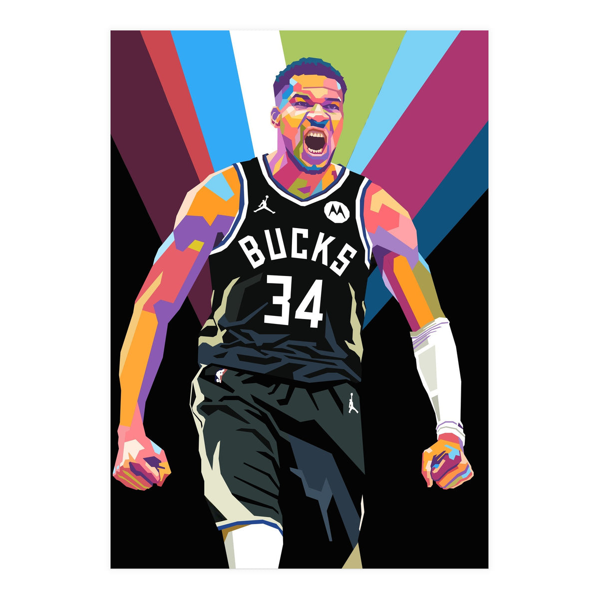 Giannis Antetokounmpo art (Print Only)