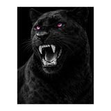 Black leopard with colorful eyes portrait (Print Only) thumbnail