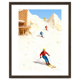 Skiing on Ice Cream Mountains, Miniature Skiers Winter Art Print for Kitchen Decor thumbnail