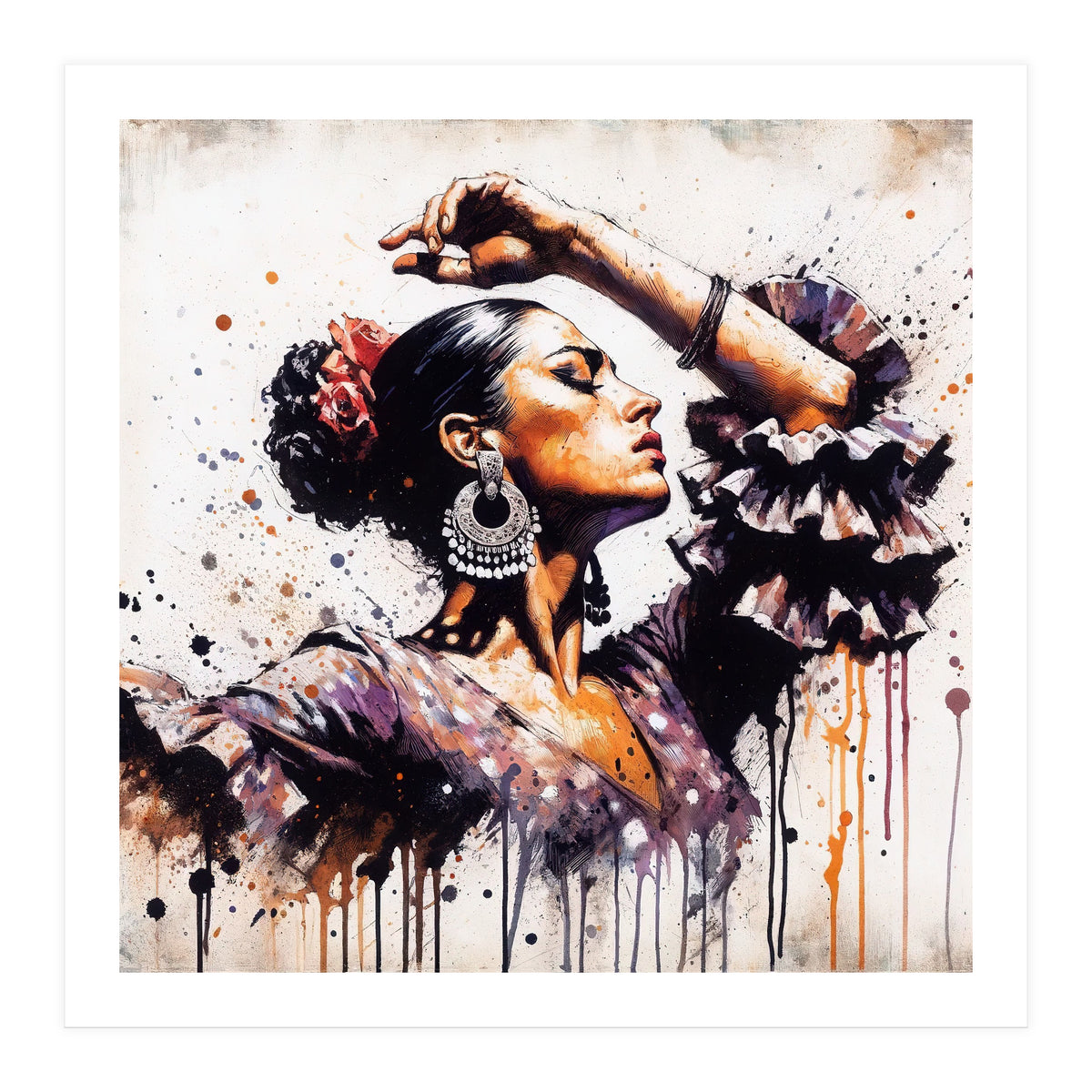 Watercolor Flamenco Dancer #1 (Print Only)