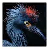 Blue Heron Bird Head With Orange Crown  (Print Only) thumbnail