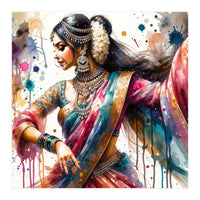 Hindu Woman Dancer With Jewelry And Sari (Print Only)