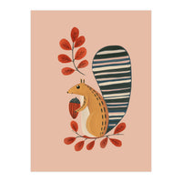 Squirrel In A Pink Autumn (Print Only)