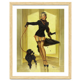 Pinup Girl In Black Dress On A Hall Experiencing Sudden Wind thumbnail