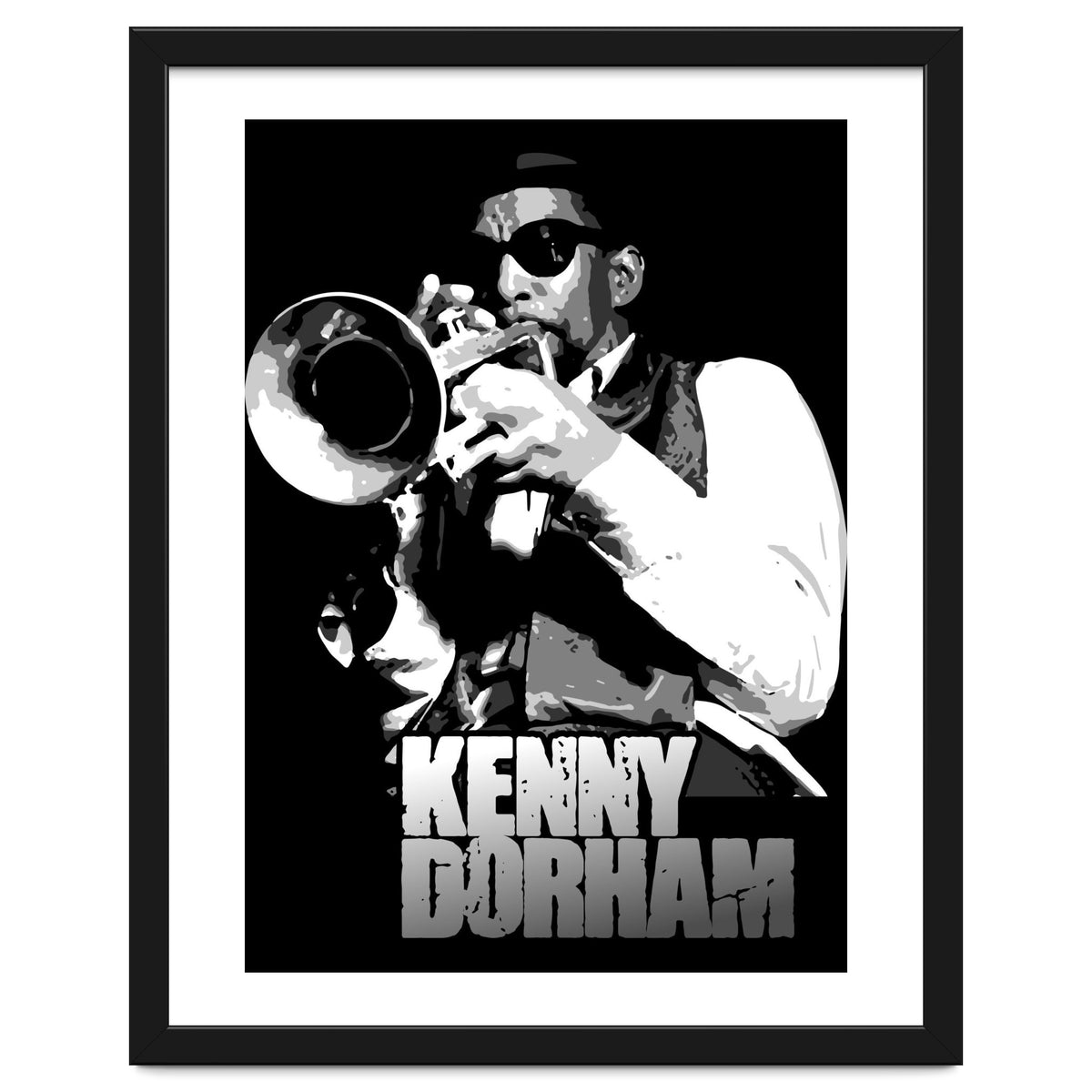 Kenny Dorham Jazz Trumpeter in Grayscale