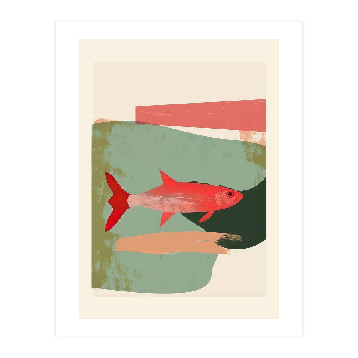 Red Fish Abstract (Print Only)