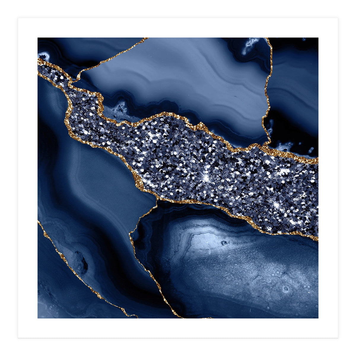 Agate Glitter Ocean Texture 05 (Print Only)