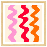 Squiggly Lines - orange, pink and cream thumbnail