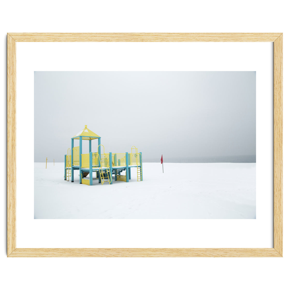 Playground in the winter seascape